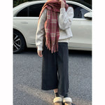 Solid Wool-blend Wide-leg Pants