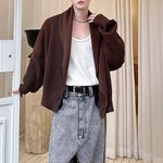 Lapel Button-down Knitted Sweater Coat