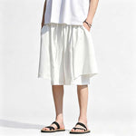 Ice Silk Loose-fitting Faux Two-piece Shorts
