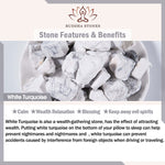 Buddha Stones 3pcs Natural White Turquoise Frosted Stone Bead Yin Yang Wealth Bracelet (Extra 35% Off | USE CODE: FS35)