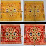 Buddha Stones Flower Endless Knot Prayer Altar Mat Healing Meditation 8 Auspicious Symbols Mat Table Runner