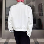 American Retro Plaid Patchwork Faux Two-piece Jacket