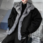 Winter Suede Loose-fitting Fur-lined Cotton Coat