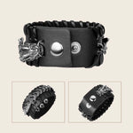 Buddha Stones Dragon Leather Protection Weave Bracelet