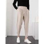 Slim-Fit Tapered Dress Trousers with Fluid Drape