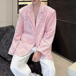 Velvet Sequined Shoulder Pad Loose Casual Blazer