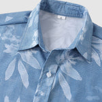 Men's Floral Print Buttoned Casual Short Sleeve Shirt