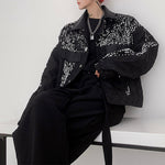 Vintage Sequin Stitching Lapel Jacket