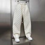 Quilted Casual Wide-leg Cotton Pants