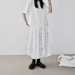 Womenâ€˜s 3D Pleated Irregular Polka Dot Midi Skirt