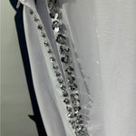 Deep V-neck Loose-fitting Sequin Shirt