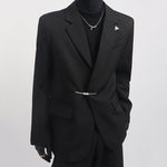 Loose Metal Button Suit Jacket