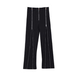 Thin Drape Slit Straight Casual Pants