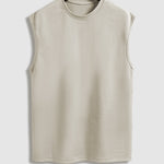 Men's Solid Color Suede Sleeveless Round Neck T-shirt