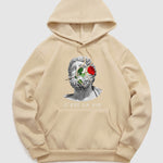 Men's Rose Stone Portrait Print Pullover Hoodie