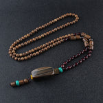 Buddha Stones Tibetan Wenge Wood Bodhi Seed Agate Balance Peace Necklace Pendant (Extra 40% Off | USE CODE: FS40)