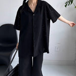 Heavy Floral Hollow Cuban Collar Shirt