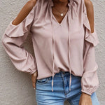 Zeagoo Floral Cold Shoulder Lantern Sleeve Blouse for Women Casual Boho Summer Vacation 2026 | Under $40