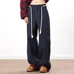 Vintage Plaid Patchwork Cotton Wide-leg Pants