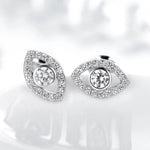 Buddha Stones 925 Sterling Silver Evil Eye Symbol Protection Stud Earrings