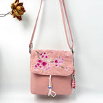 Buddha Stones Embroidered Camellia Epiphyllum Gardenia Sakura Flowers Crossbody Bag Shoulder Bag Cellphone Bag