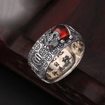 Buddha Stones Genstone PiXiu Feng Shui Frog Vajra Dorje Heart Sutra Wealth Adjustable Ring