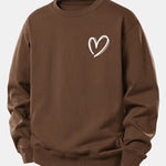 Heart Print Relax Fit Sweatshirt