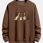 Christmas Lights Duck Print Relax Fit Sweatshirt