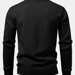 Heavyweight Geometric Jacquard V Neck Sweater