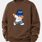 Bear With Hat Print Relax Fit Sweatshirt