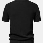Eyelet Zip Up Knit Polo Shirt