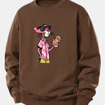 Vacation Pink Panther Print Relax Fit Sweatshirt