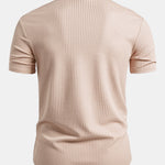 Muscle Fit Ribbed Stand Collar Shirt