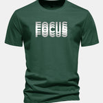Regular Fit Focus Slogan Print Cotton T-Shirt