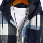 Relax Fit Flannel Plaid Corduroy Patchwork Hooded Shirt & Straight Leg Corduroy Pants