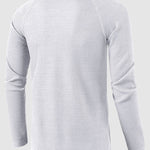 Men's lapel half-button waffle long-sleeved Polo