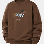 French Dachshund Print Relax Fit Sweatshirt