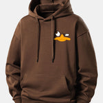 Emoji Duck Print Relax Fit Hoodie