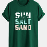 Regular Fit Sun Sand Palm Tree Print Cotton T-Shirt