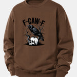 Crow Skull Print Relax Fit Sweatshirt