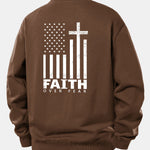 Freedom American Flag Print Relax Fit Sweatshirt