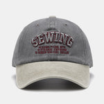 Sewing Slogan Embroidery Washed Baseball Cap