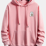 Ghost Drinking Coffee Print Relax Fit Hoodie