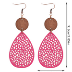 Eliana - Vintage Style Hollow-Out PU Leather Drop Earrings