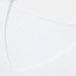 Drop Shoulder Knitted V Neck T-Shirt