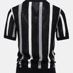 Stripe Knit V Neck Polo Shirt & Cotton Chino Shorts
