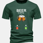 Regular Fit Beer Is Calling Print Cotton T-Shirt