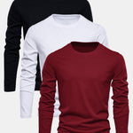 3 Pieces Basic Long Sleeve Cotton T-Shirts