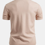 Muscle Fit Ribbed Button Up Shirt