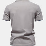 Contrast Pique V Neck Polo Shirt